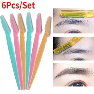 6 pièces/ensemble tondeuse à sourcils épilateur pour le visage coupe ciseaux rasoir à sourcils rasoir Shaper outil de mise en forme des sourcils maquillage du visage