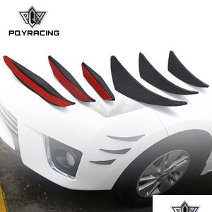 6 unids/set ajuste parachoques delantero labio difusor divisor aletas cuerpo Spoiler Canards Valence Chin Car Tuning Canard Pqy-Sfb05 entrega directa