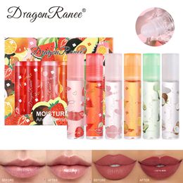 6 pièces/ensemble fruits cristal gelée huile à lèvres hydratant repulpant manteau à lèvres pour rouge à lèvres brillant à lèvres teinté clair lèvres pulpeuses soin des lèvres Fruit Lip Balm