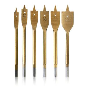 Livraison gratuite 6 pièces/ensemble HSS Spade Paddle plat bois foret outils industriels 10/12/16/18/20/25mm outil de forage du bois