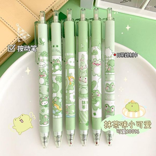 6 unids/set papelería japonesa bolígrafos lindos papelería escolar 0,5mm tinta negra cosas coreanas bolígrafo Kawaii