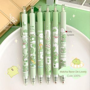 6 pièces/ensemble Kawaii mignon stylo roller 0.5MM encre noire signature presse-Type stylo à bille étudiant école papeterie cadeaux