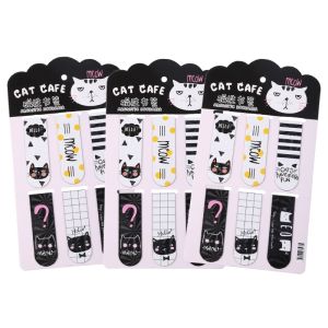 6pcs/set kawaii oreo gat marcadores magnéticos marcadores de la página de papelería