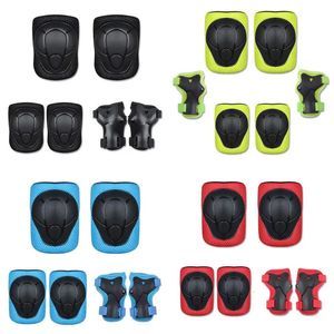 6pcs/set Kids knie pads en elleboogkussenbeschermers beschermende tandwielset veiligheidsuitrusting voor rolschaatsen fietsfiets skateboard sport 240418