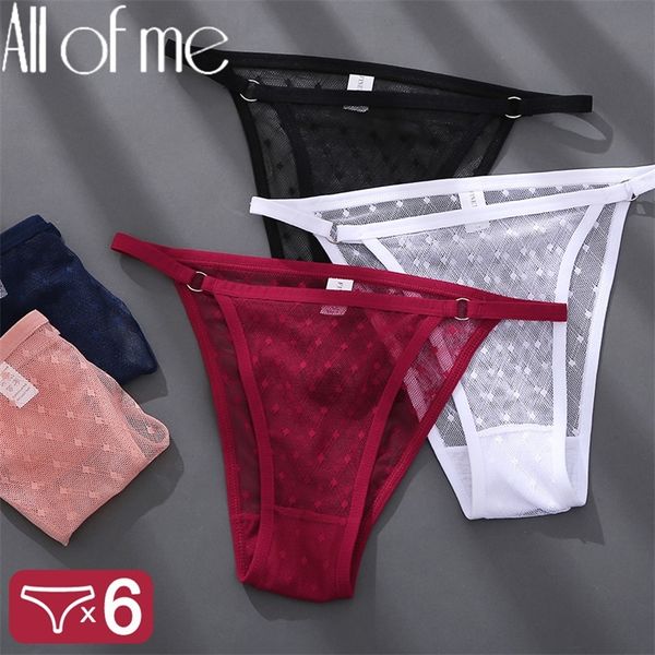 6 unids / set bragas sexy ropa interior de mujer perspectiva lencería calzoncillos de encaje calzoncillos femeninos íntimos grandes tallas grandes M-XXL 220426