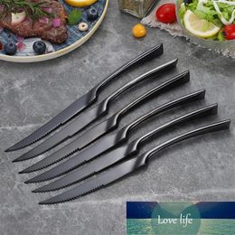 6pcs / set en acier inoxydable steak LNIFE noir rose or argent couteaux de table tranchants ensemble restaurant couverts couverts vaisselle set265V