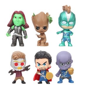 6pcs Set Super Heroes Movie Action Figures Cake Toppers PVC -personages Mini Figurines Toys 1.6inch