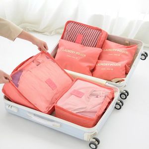 6 pièces/ensemble organisateur de voyage sacs de rangement Portable bagages vêtements pochette bien rangée valise emballage Cube étui