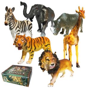 6 stks / set Wild Forest Dinosaur Action Figures Dieren Model Set Figurines voor kinderen Wildlife Toy