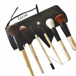 6pcs ensembles de pinceaux de maquillage doux et moelleux pour les cosmétiques Foundation poudre libre fard à paupières mélange brosse outils de beauté h1wO #