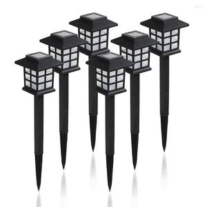 Lámparas solares para césped, luz de jardín Retro, lámpara de pie para Chalet, focos Led recargables para exteriores, decoración de iluminación de patio, 6 uds.