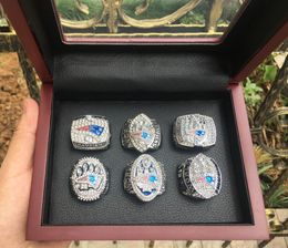 6 stks Sport Team Champions Championship Ring Set Met Houten Doos Souvenir Mannen Fan Gift 2020