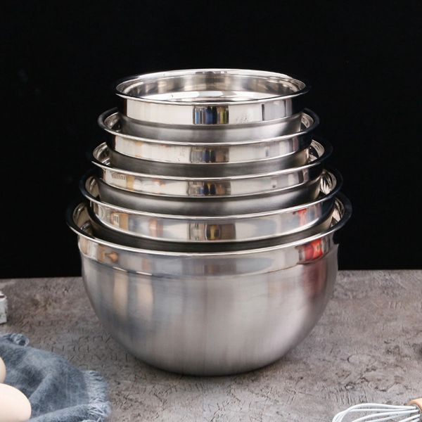 6 pièces ensemble de bols en acier inoxydable bols à mélanger emboîtables bols à salade de cuisine pour la cuisson cuisson bassin de stockage des aliments vaisselle 240130