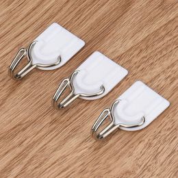 6pcs Strong adhesivo gancho puerta de la pared portavisas pegajosa cocina baño de baño blanco para la puerta colgando toallero pared