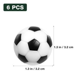 6pcs tafel voetbalspeelgoed kleine voetbalballen mini voetbal zwart en witte tafel voetballen (32 mm)