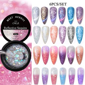 6pcs Gel Gel Gel Ensemble de vernis à ongles Vernis semi-permanents Gel UV pour ongles Kits de nail