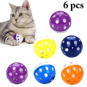 6pcs Toys for Cats Ball with Bell Playing Chew Rattle Scratch Plastic Interactive Cat Training Toy Pet Supplies Pet 240328