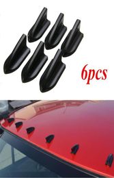 6pcs Universele Auto Antennes Zwart PP Dak Haaienvinnen Spoiler Wing Kit Vortex Generator Auto Styling5189764