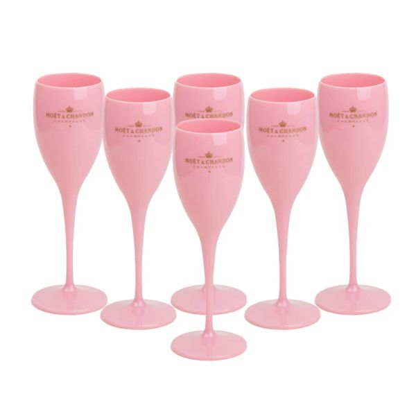 Verres à Champagne pour fête du vin, flûtes, gobelet en acrylique, gobelets en plastique tendance, cadeau d'anniversaire d'été, 6 pièces