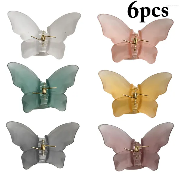 6 uds mujeres niñas lindo colorido mariposa plástico pelo dulce adorno Clip horquillas accesorios de moda