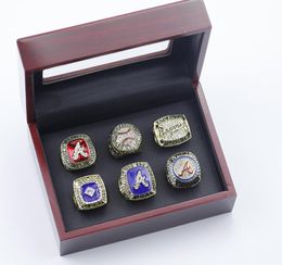 Bague de championnat de l'équipe de Baseball des séries mondiales, 6 pièces, avec boîte d'exposition en bois, Souvenir pour hommes, cadeau pour fans, vente en gros, livraison directe, 2024