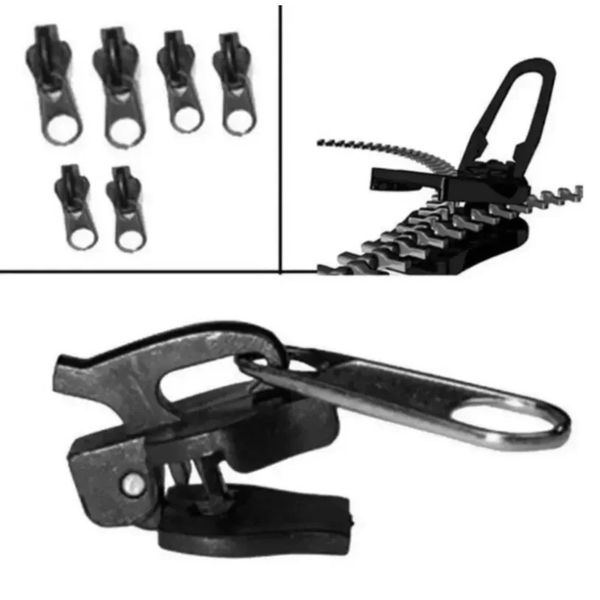 Kit de reparación de cremallera de 6 piezas de 6 piezas Kit de reemplazo de reemplazo deslizante deslizante Zip Slider Slider Rescate de rescate Instantáneo para chaquetas botas botas