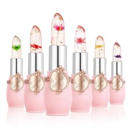 6PcsBox Crystal Clear Flower Jelly Kits de baume à lèvres Set Température Changement de couleur Rouge à lèvres Hydratant Vitamine E Beauté Santé 240321