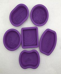 6pcsSet Moldes de silicona 3D para jabón para jabón para el aceite esencial que fabrican moldes de vela moldes de jabón de jabón de jabón para pasteles 7936103