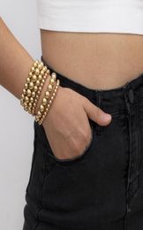 6pcSset 6 mm 8 mm 10 mm Bracelet de perles de couleur en or pour femmes Big Round Round Perled Handmade Chepplet Fashion Bijoux Berle2473942