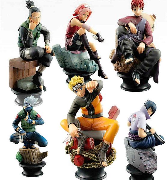 6pcSet Figures d'action anime uzumaki Figure sasuke gaara figurine kakashi figura pvc collection modèle de jouet cadeaux c03235365379