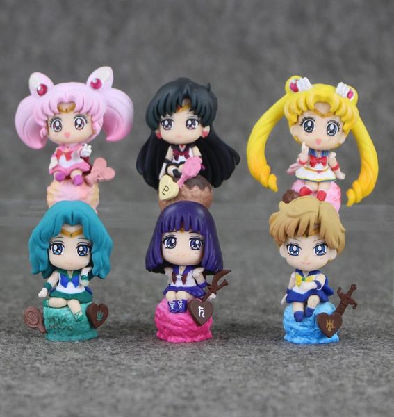 6pcSet Anime Action Figure Toy Small Lady Mercury Mars Jupiter Venus Uranus Neptune Saturn Pvc Model Doll X05031050969