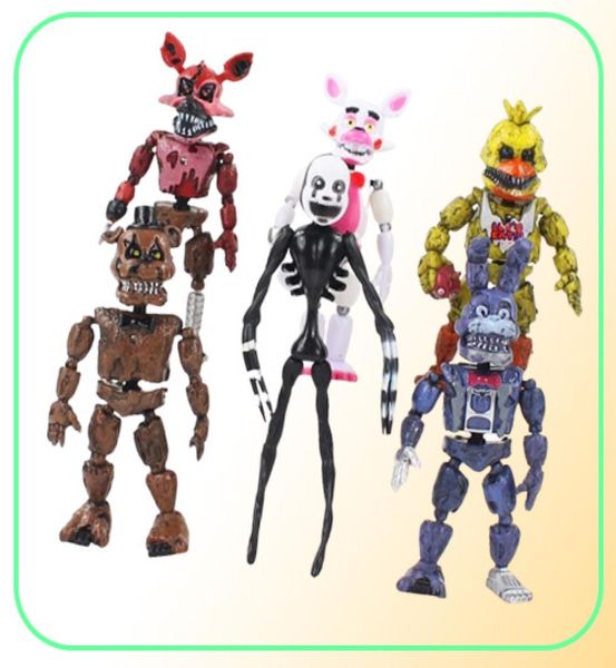 6pcsset en Freddy039S Five Nights PVC Action Figura 17CM Bonnie Foxy Freddy Toys 5 Fazbear Bear Doll Toys para Navidad G4854107