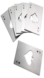 6pcsSet Creatieve Poker Vormige Flesopener Rvs Mini Poker Opener Draagbare Wijn Bier Frisdrank Cap Openers Keuken Bar Too5546277