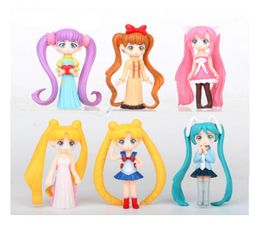6pcsset Leuke Janpanese Meisjes Poppen Anime Actiefiguren Tekens Figuren Speelgoed Model Ornament kit Speelgoed Kinderen Gift3689740