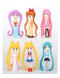 6pcSset mignon janpanese filles poupées anime figurines figures figures figures
