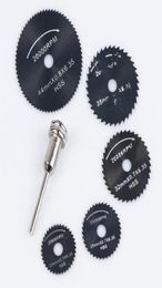 6pcset voor dremel cutoff cirkelvormige zaag saw hss roterende messen gereedschap snijdende schijven door mandrel cutoff mini cirkelzaag mes hele4681459