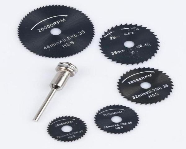 6 pièces pour Dremel coupure scie circulaire HSS lames rotatives outil disques de coupe mandrin coupure Mini lame de scie circulaire Whole5186265