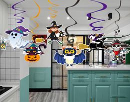 6pcSset Halloween décorations Pendant Horreur Spooky Halloween Fête Hauted House suspendue Garland Pendant Pumpkins Bats Spiders6029429