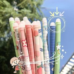 Stylos à Gel effaçables Kawaii, 05mm, 6 pièces, recharge bleue, stylo à bille pour filles, fournitures scolaires, papeterie 240111