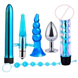 6pcsset seguro silicona butt plug consolador masturbación anal vaginal juguetes sexuales para mujer hombres dilatador para gay 240227