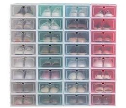 6PCSSET boîte à chaussures armoire à chaussures multifonctionnelle épaissie et retournée boîte de réception de chaussures tiroir transparent armoire de rangement DLH2864514243