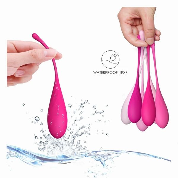 6pcsset Smart Kegel Ball Mancuernas vaginales Ben Wa Balls Vibrador Huevo Entrenamiento Ejercicio Adultos Juguetes sexuales para mujer 240102