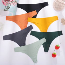 6pcsset XS-L Mujeres sexy Thong Thong Pack Lingerie 6 Colores sólidos G-String Sexy Thongs Girl Underwear Pantys 240422