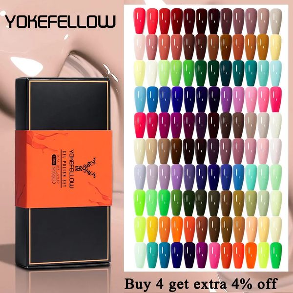 6 pièces YOKEFELLOW 10ML Gel Kit de vernis à ongles tremper UV LED ongles vernis ensemble Semi Permanent couleur nue Art Gels laque 240219