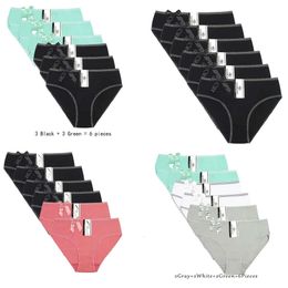 6Pieces/Lot Currada zwart slipje plus size katoen ondergoed vrouwen briefs lingerie vaste panty vrouwelijk intiem xxl xxxl xxxxl 220311 x xx