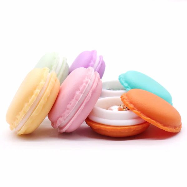 6pieces / lot Portable Candy Couleur Mini Macarons Boîte cadeau Boîte de rangement portable pour petits articles Beau colis de bijoux