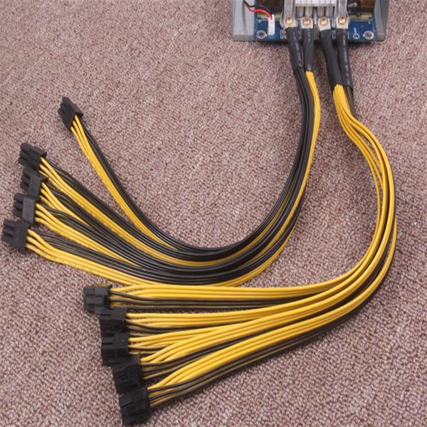 Câble d'alimentation 6Pin Sever PCI-E PCIe Express pour Antminer S9 S9j L3 Z9 D3 Bitmain Miner PSU Power Cable259Y