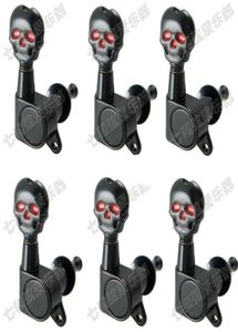 6R Black Guitar Accessories voor elektrische gitaarreeksen Skull Button Tuning Pegs sleutels Tuner Machine Heads Guitar Parts2527403