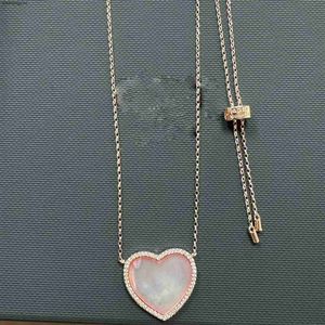 6r36 Hanger Kettingen Luxe een Merk Liefde Hart Designer Hanger Kettingen Dames Charm Parel Elegant Roze Harten Diamant Goth Boek Moissanite Chain Choke Nec