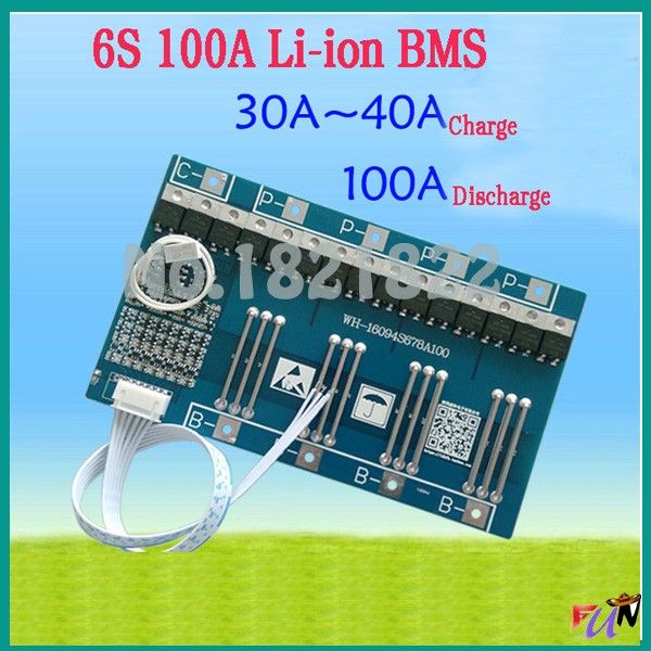Livraison gratuite 6S 100A 22.2V li-ion BMS PCM carte de protection de batterie bms pcm pour batterie LicoO2 Limn2O4 li